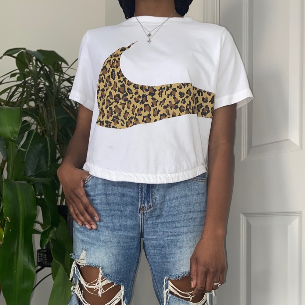 Nike Cheetah Print Swoosh Tee